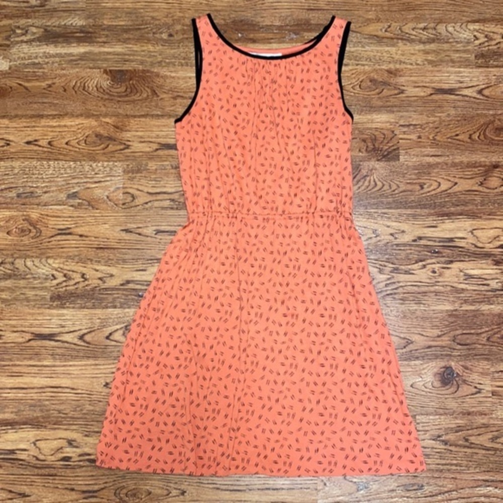 LOFT Coral Print Sleeveless Dress